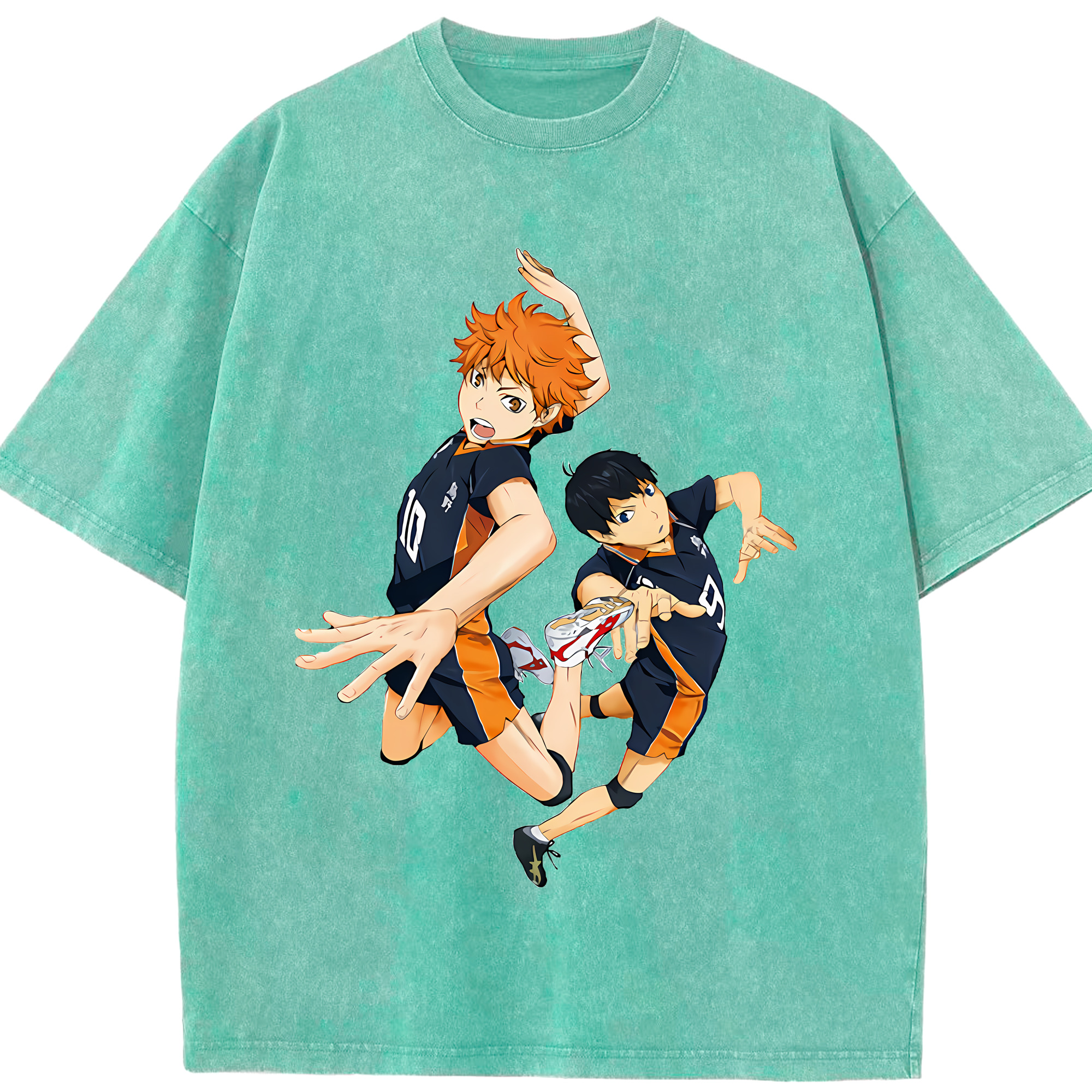 （画像用） ハイキュー!! Haikyu!! 綿100% ヴィンテージ風 半袖Tシャツ（フロントプリント）